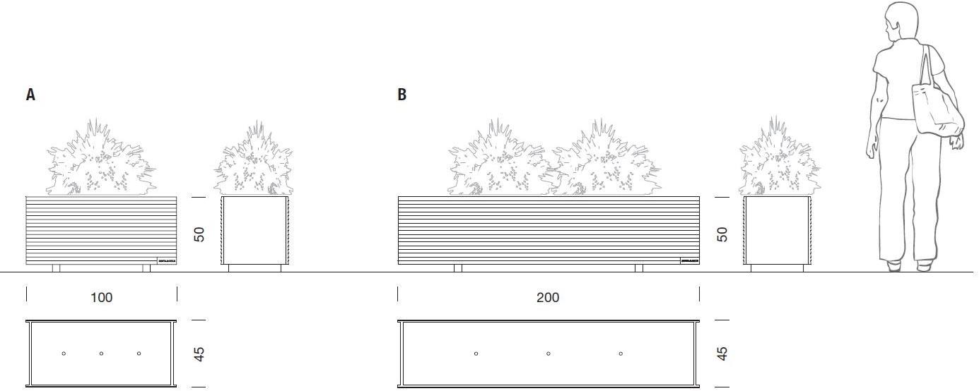 URBIDERMIS Прямоугольная кашпо для общественных мест из чугуна sun-id-1514682 - Вид №5