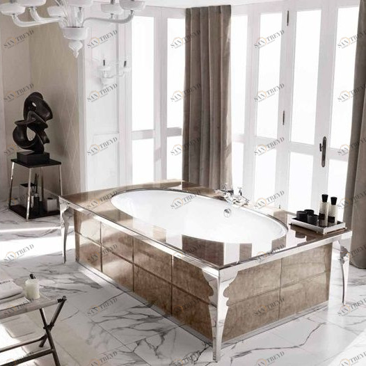 Ванна  Avignone 130x215 в отделке Alligator gold MILLDUE MAJESTIC 1903M02