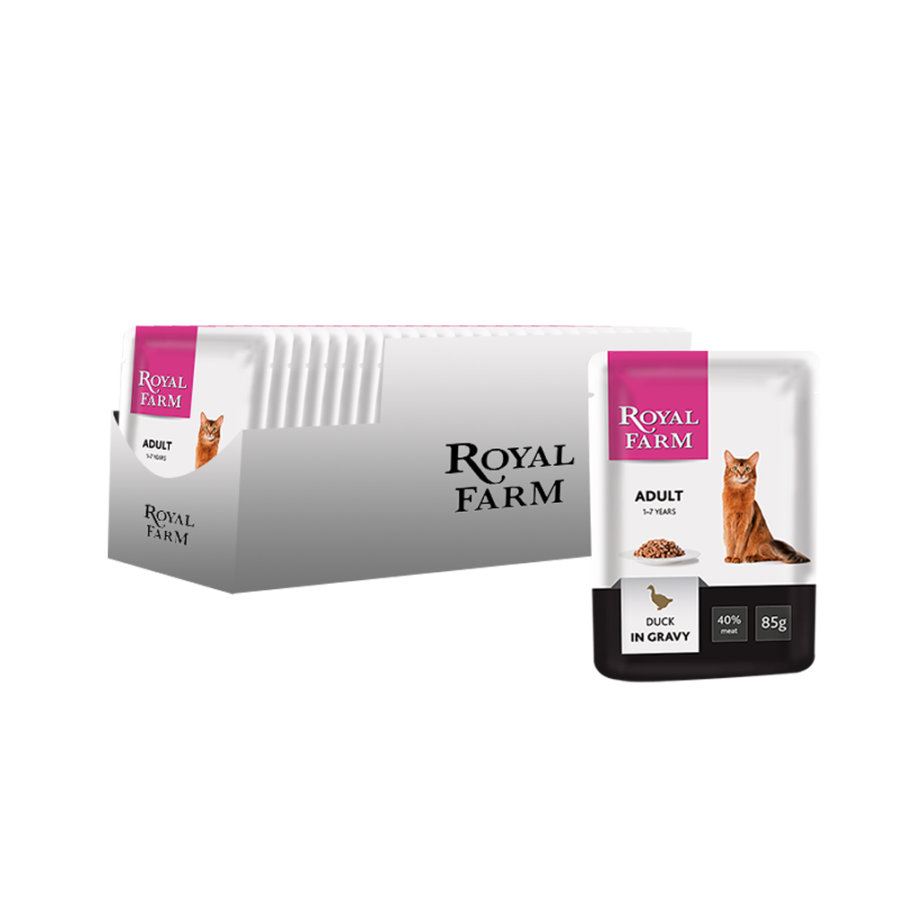 ПР0043289*24 Корм для кошек утка в соусе пауч 85г (упаковка - 24 шт) ROYAL FARM 