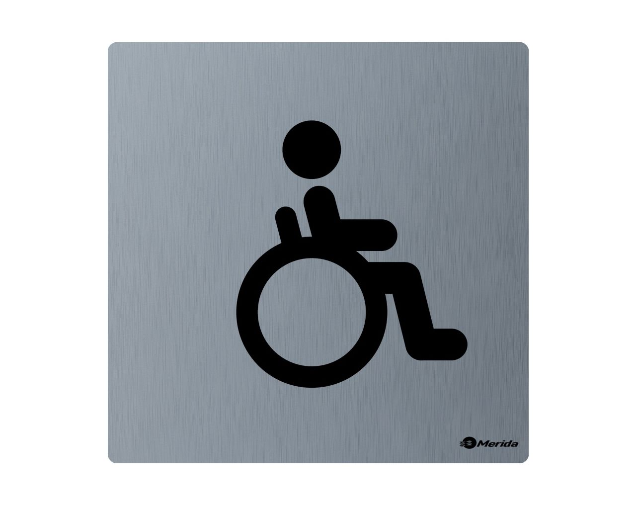 GSM009 Пиктограмма - туалет для инвалидов, тускл. 95 x 95 x 2 мм, матовая сталь Merida 
