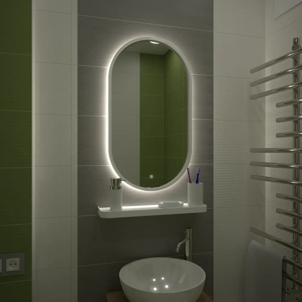 Зеркало с подсветкой и полкой Image White LED 45x80 см 82504947 STLM-2103583 Santreyd