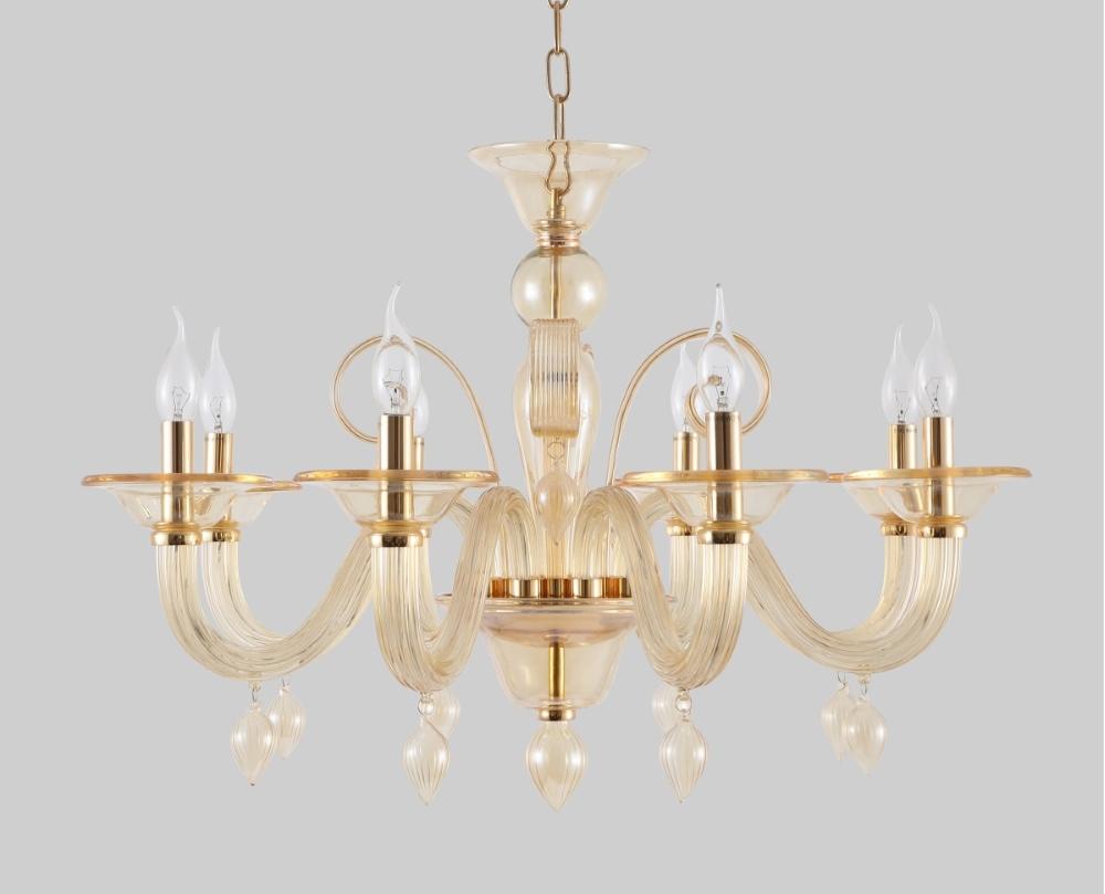 Подвесная люстра Crystal Lux Caetano SP-PL8 Amber CRYSTAL LUX ДИЗАЙНЕРСКИЕ, CAETANO 220560 Янтарный  - Вид №1