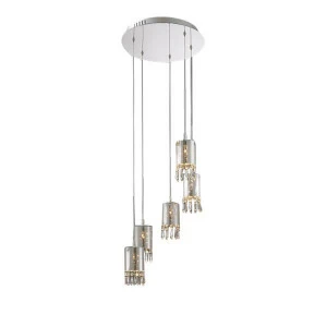 Подвесной светильник Crystal Tube 5 от Delight Collection MD2544/5R DELIGHT COLLECTION ДИЗАЙНЕРСКИЕ 243726 Прозрачный;хром;дымчатый