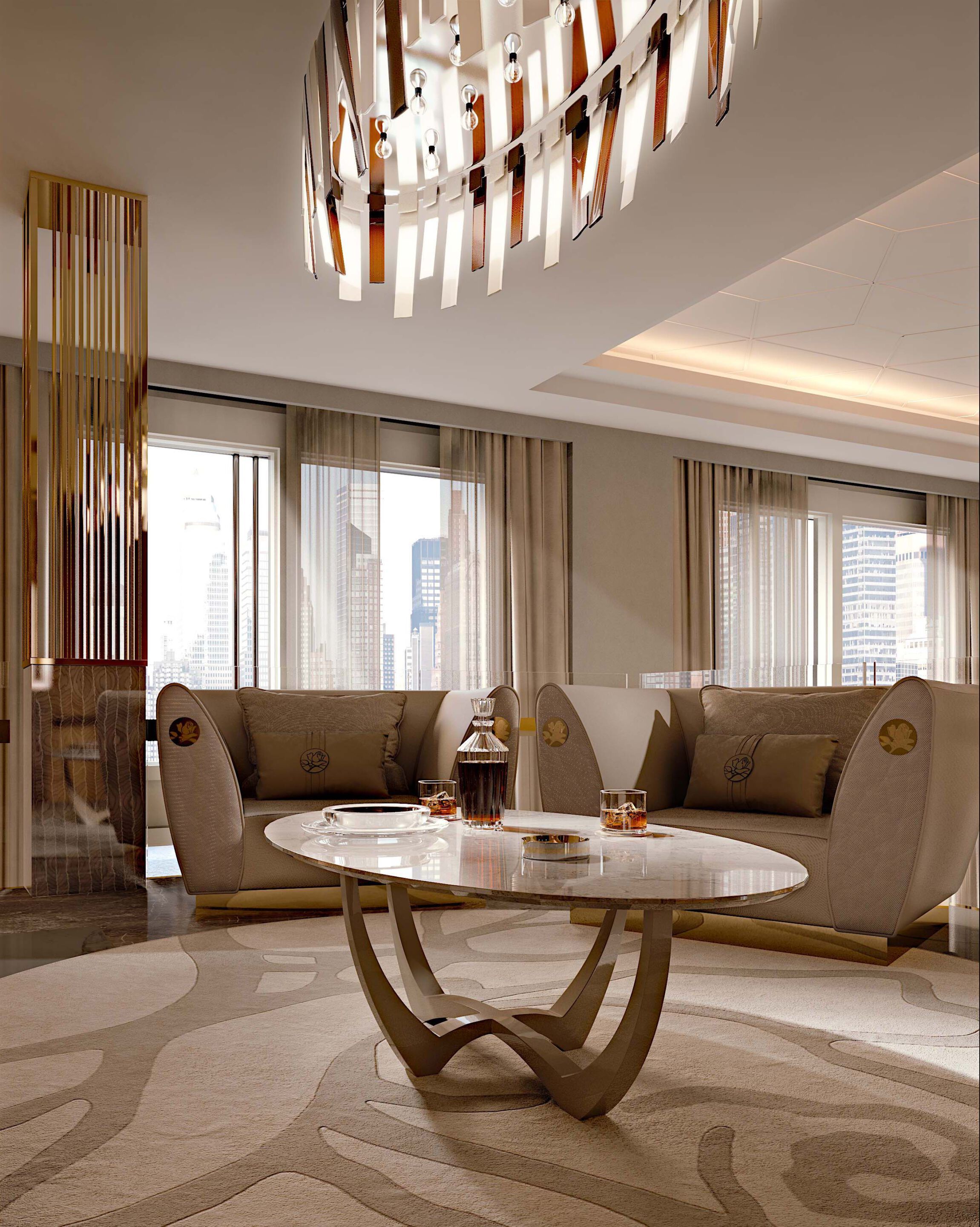 Мраморный круглый журнальный столик Bizzotto Italia Symphony-Infinity ARCH-00100216 - Вид №1