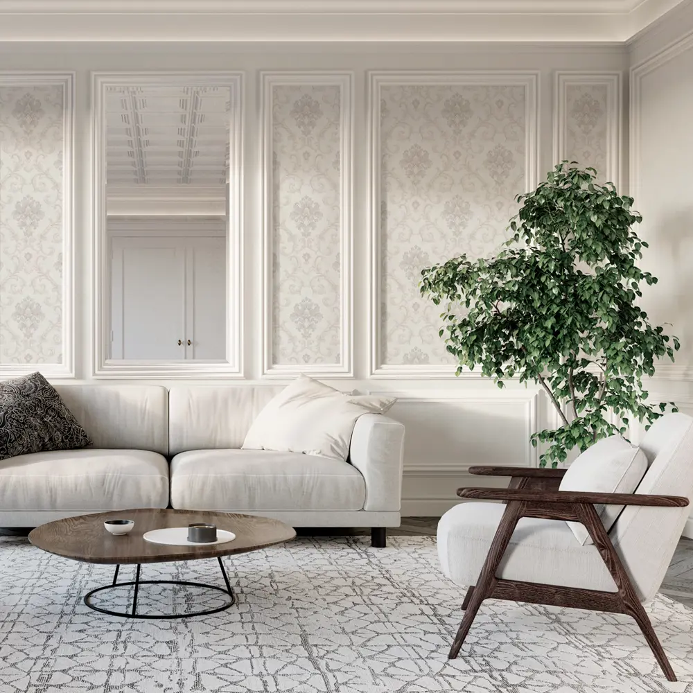 Флизелиновые обои Изабелла белые 1.06 м - Московская Обоенная Фабрика 89399387 МОСКОВСКАЯ ОБОЙНАЯ ФАБРИКА STLM-1347801 - Вид №3