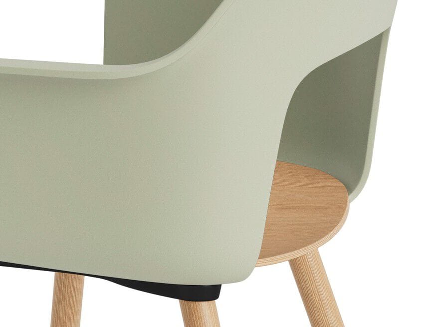 Подлокотник из полипропилена с деревянным сиденьем Hay макет ARCH-00040504