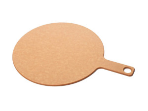 Круглая разделочная доска из древесного волокна с ручкой