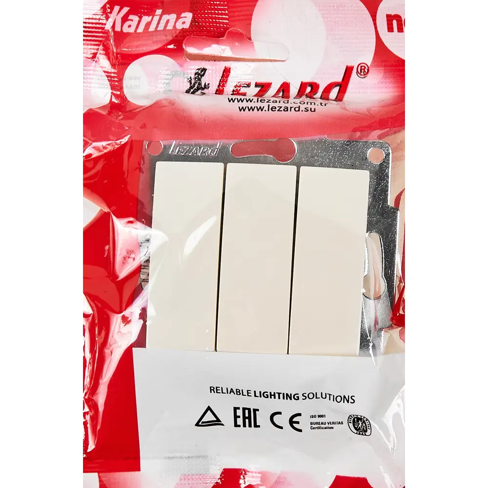 Выключатель Lezard Karina 3 клавиши цвет кремовый 84410680 STLM-2167074 - Вид №4