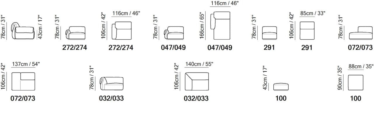 Модульный угловой диван из ткани Natuzzi Italia Icon ARCH-00037694 - Вид №4
