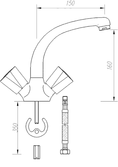 140-0129-00 Смеситель Mofem Metal Santreyd - Вид №1
