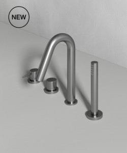 Rexa Design Смеситель для ванны на 4 отверстия с переключателем на 2 стороны и изливом REXA-ST206