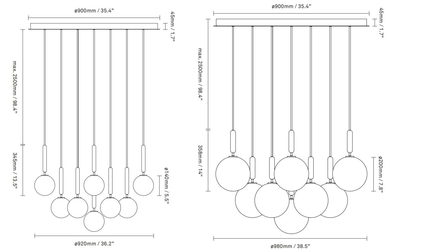 Стеклянный светодиодный подвесной светильник Nuura Miira ARCH-00003320