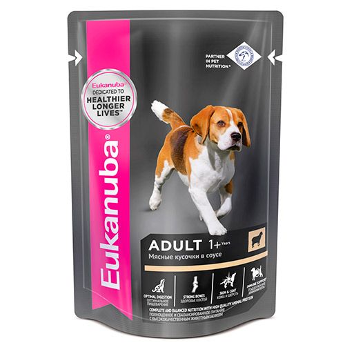 ПР0036748*24 Корм для собак ягненок в соусе конс. пауч 100г (упаковка - 24 шт) Eukanuba 