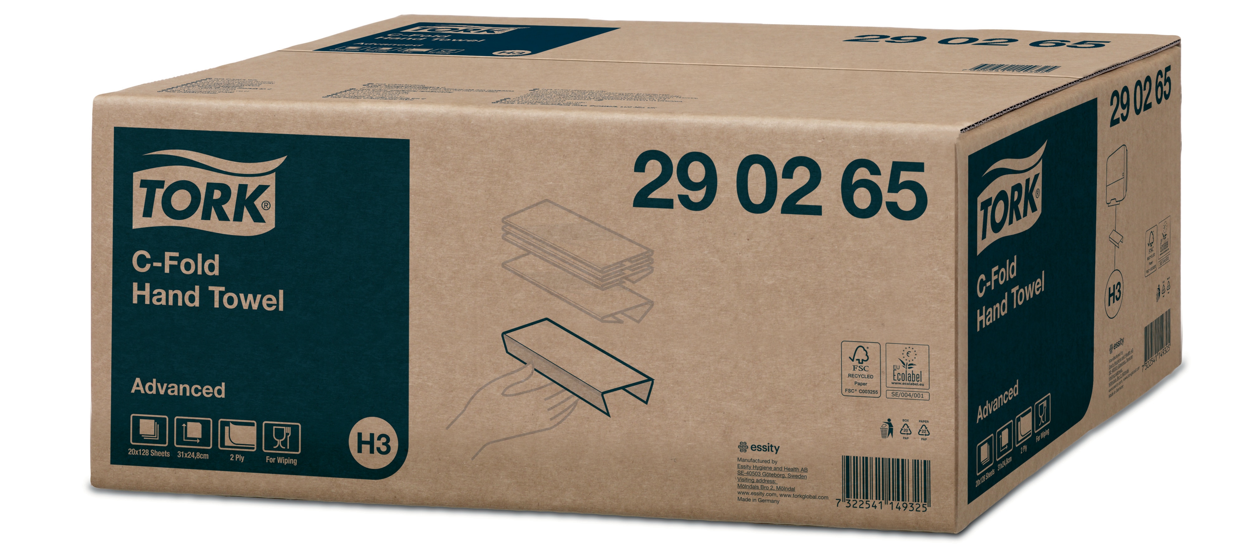 29026500 C-сложение белое полотенце (c-сложение) Tork  - Вид №2