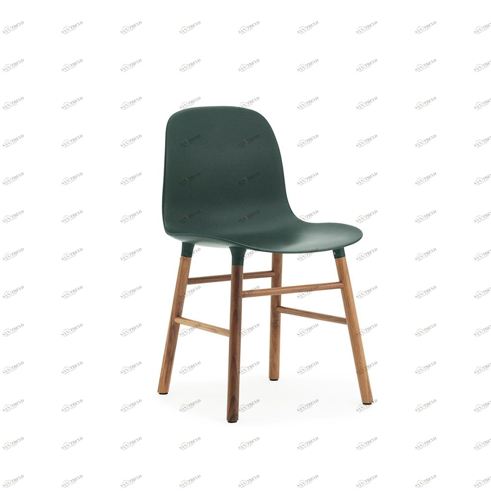 Стул без ручек Form с ножками из ореха 78х48х52 см, зеленый Normann Copenhagen 602826