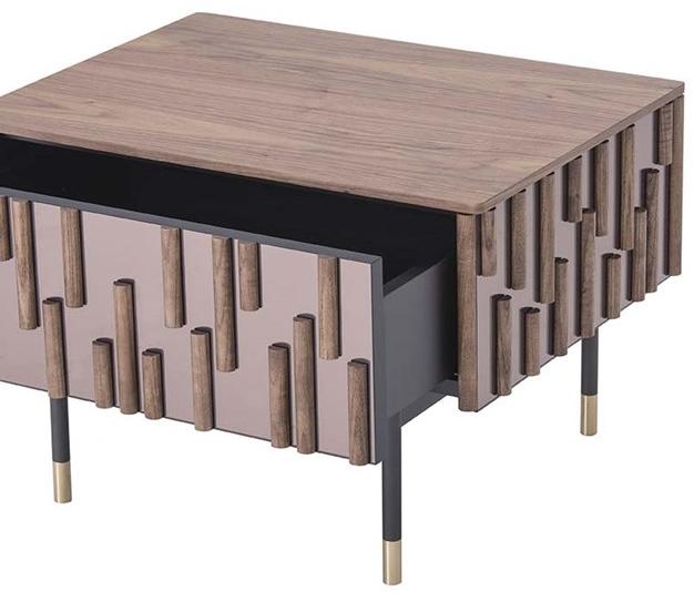 Tonin Casa Прикроватный столик из дерева и стекла с ящиками Drops T8629 - Вид №1