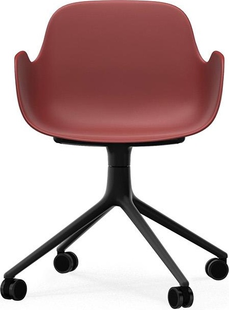 604984 Кресло Swivel 4W Black Aluminium / Red Normann Copenhagen Form - Вид №1