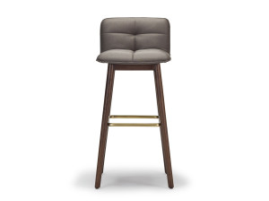Барный стул из ткани и ясеня со спинкой