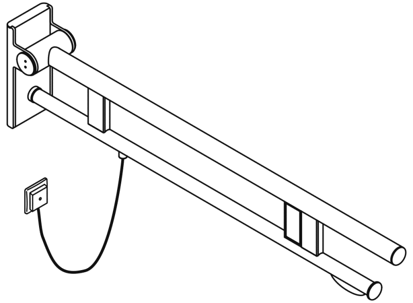 900.50.13340 Двойной шарнирный опорный рельс, конструкция a HEWI Stützen  - Вид №2