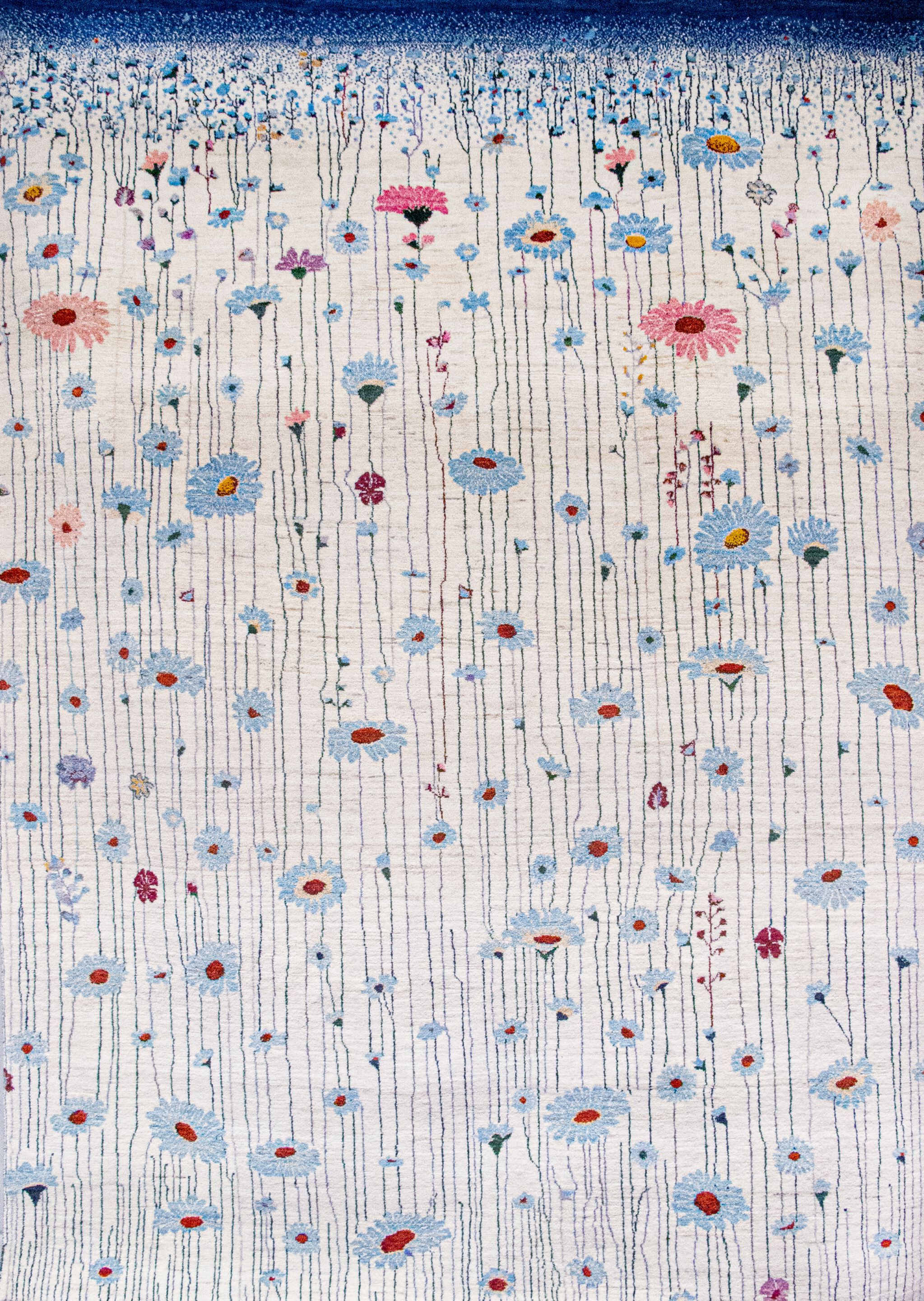 Прямоугольный шерстяной цветочный ковер Zollanvari Flower Meadow ARCH-00065952