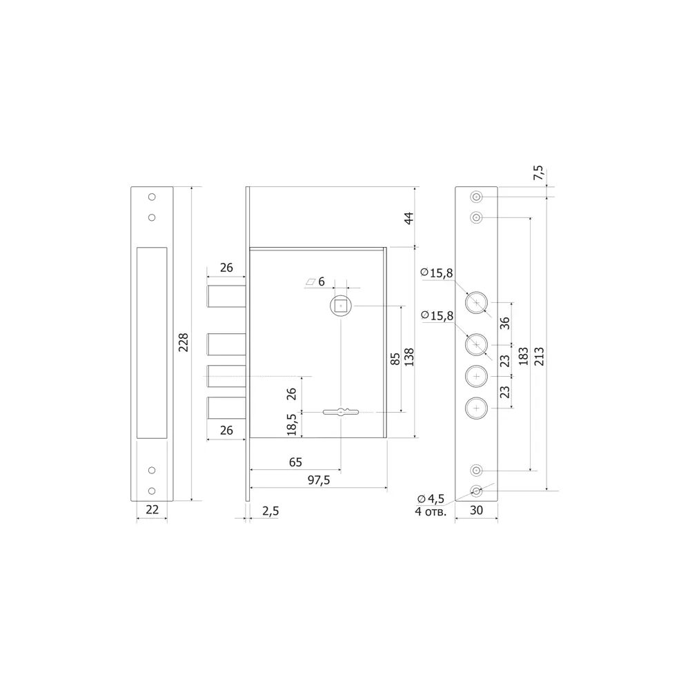 Врезной сувальдный замок ГАРДИАН-3004 с защитой от взлома 82391209 STLM-0026241 - Вид №4