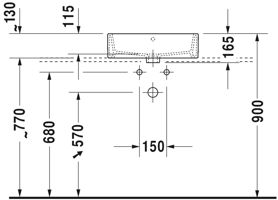 2352500070 Подвесная раковина настенная овальная Duravit Vero Air - Вид №2