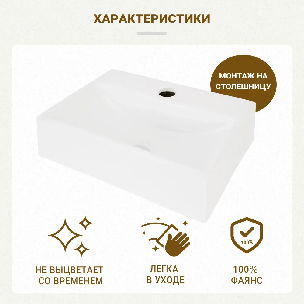 Мини-раковина Melana MLN-320348, 36.5 см 89076570 STLM-2211790 - Вид №3