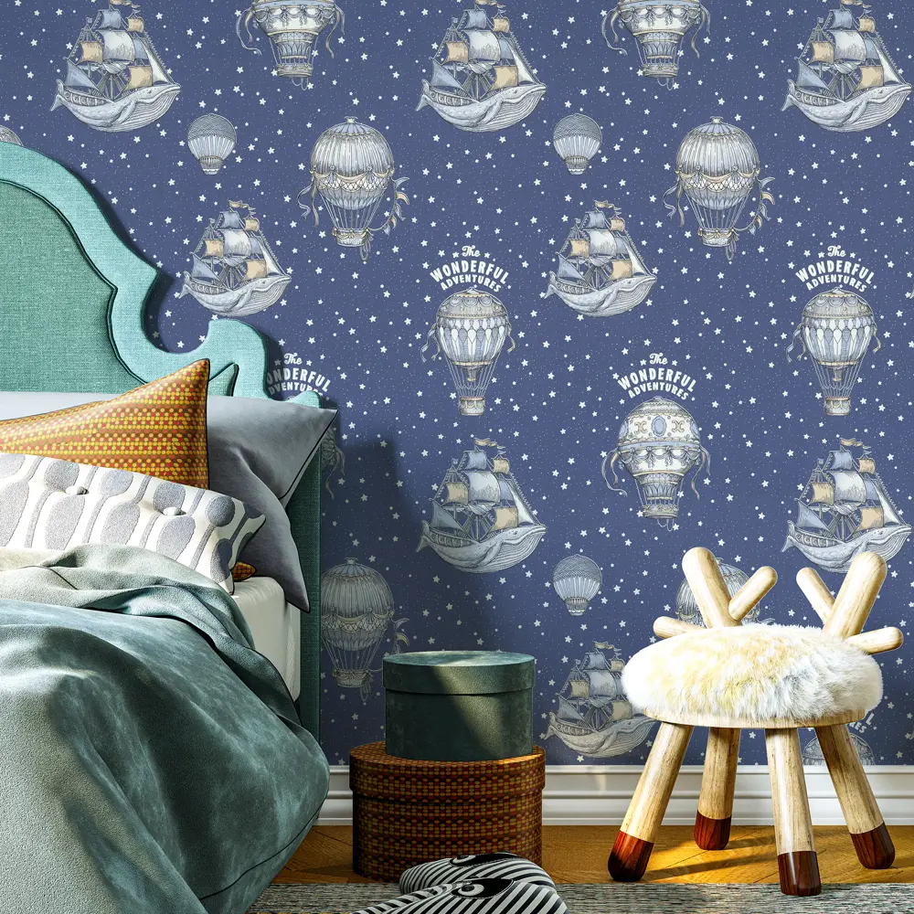 Обои флизелиновые Home Color Wonderful синие 1.06 м HC71535-56 светящиеся в темноте 82770568 STLM-2083344 - Вид №5