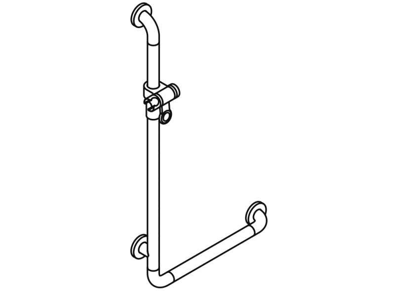 801.33BUS200 Угловая ручка с держателем для душа (ada) HEWI Edition matt | Polyamid  - Вид №6