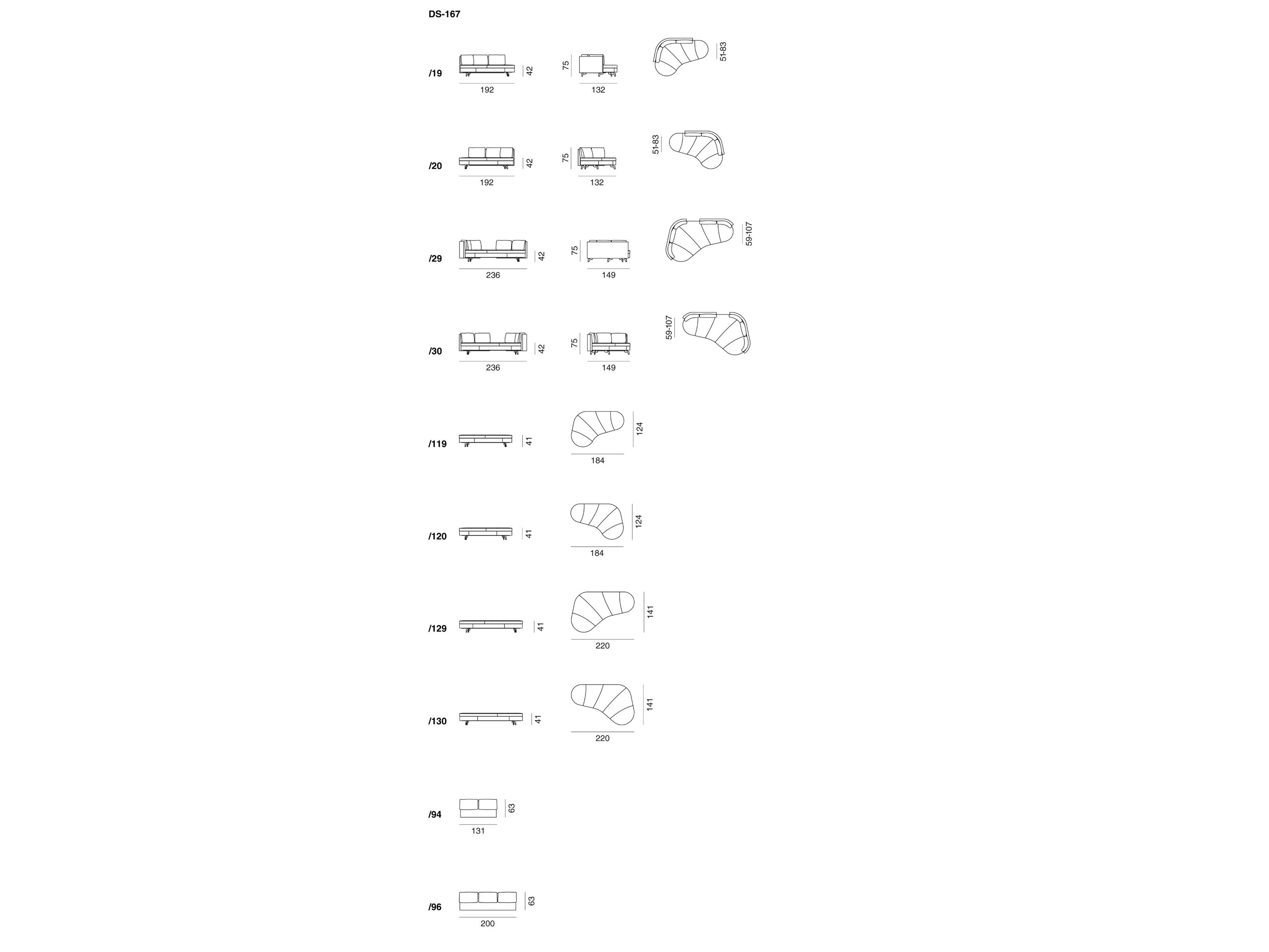 Кожаный изогнутый диван de Sede DS-167 ISLAND ARCH-00051336 - Вид №3