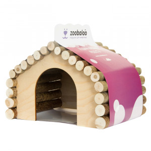 ПР0047030 Домик для грызунов дерево ромб бол. 23х15х17см ZOOBALOO