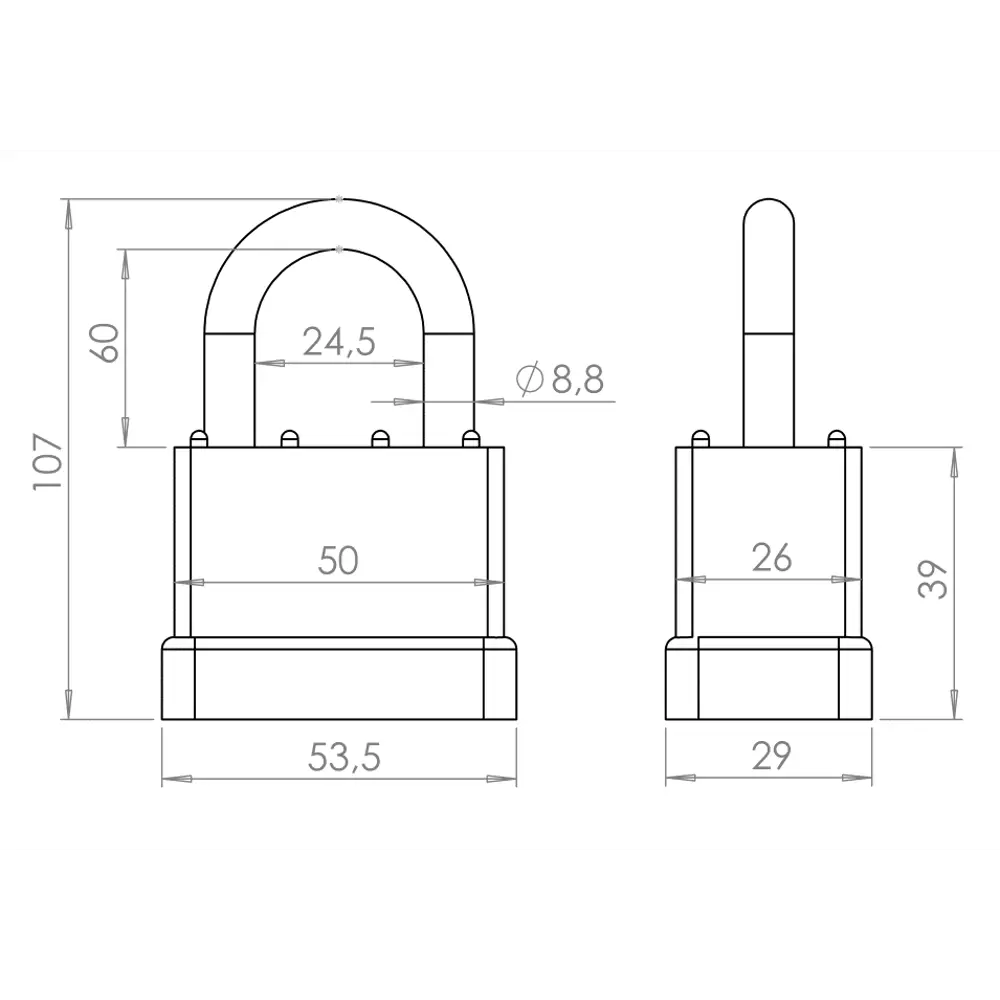 Навесной замок Punto PK-6550L с защитой от коррозии 89408416 STLM-1567983 - Вид №1