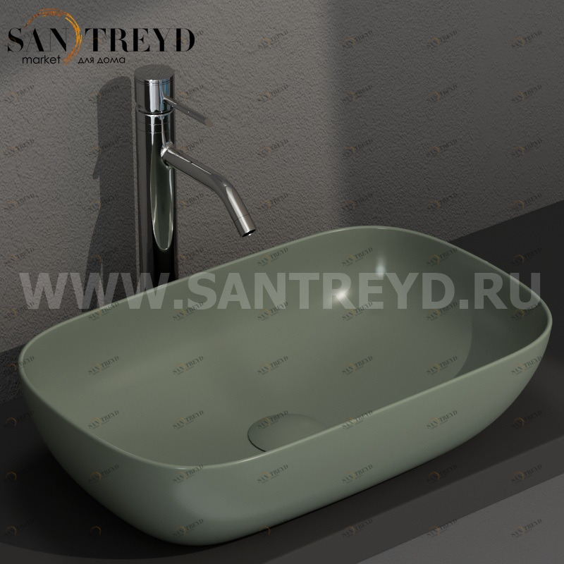 B6R60FE Накладная раковина на столешницу  прямоугольная Ceramica Globo T-EDGE