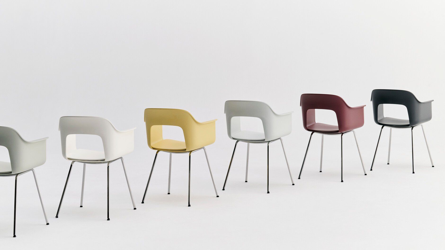 Полипропиленовый стул с подлокотниками с открытой спинкой Hay макет ARCH-00062765 - Вид №27