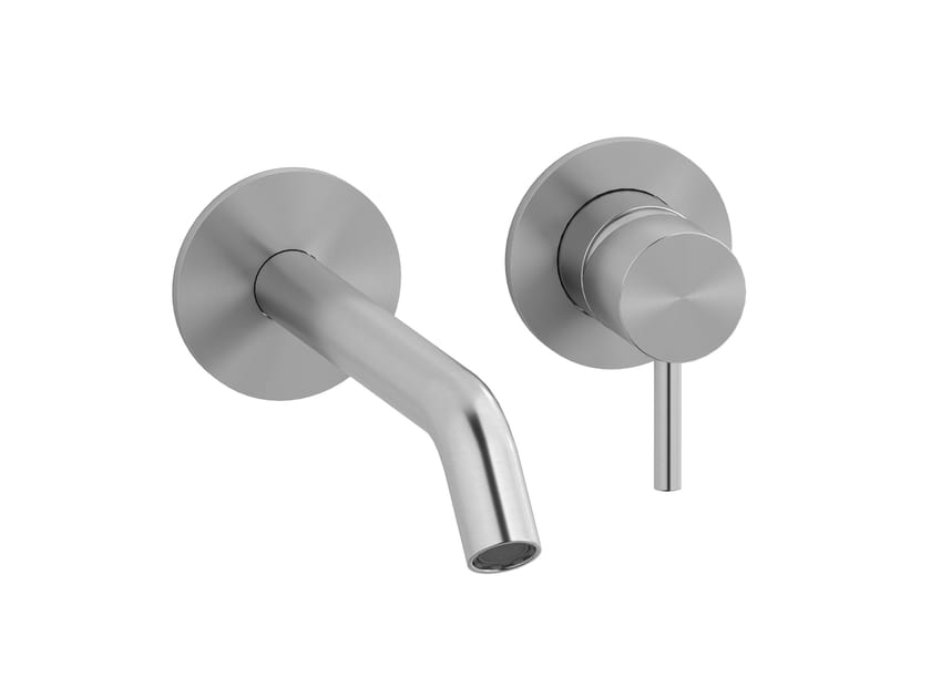 Настенный смеситель для раковины с 2 отверстиями из нержавеющей стали с автоматическим сливом IB M316 ARCH-00061453