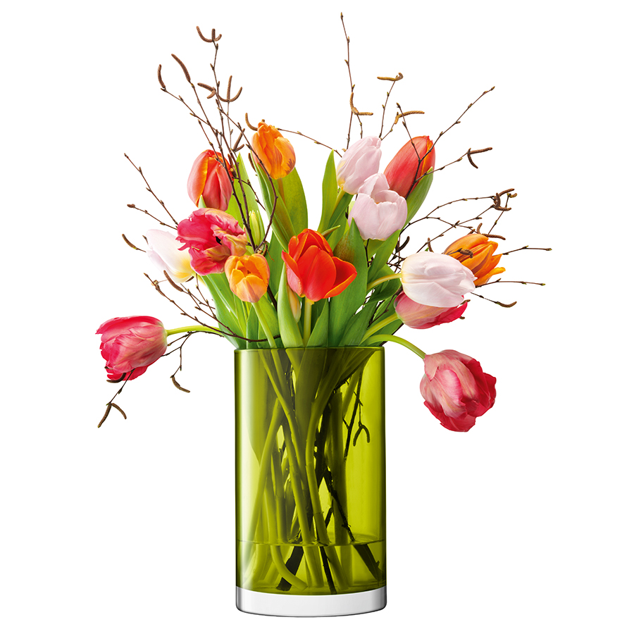 Ваза цилиндрическая Flower Colour 25 см зелёная LSA International G130725414 - Вид №3