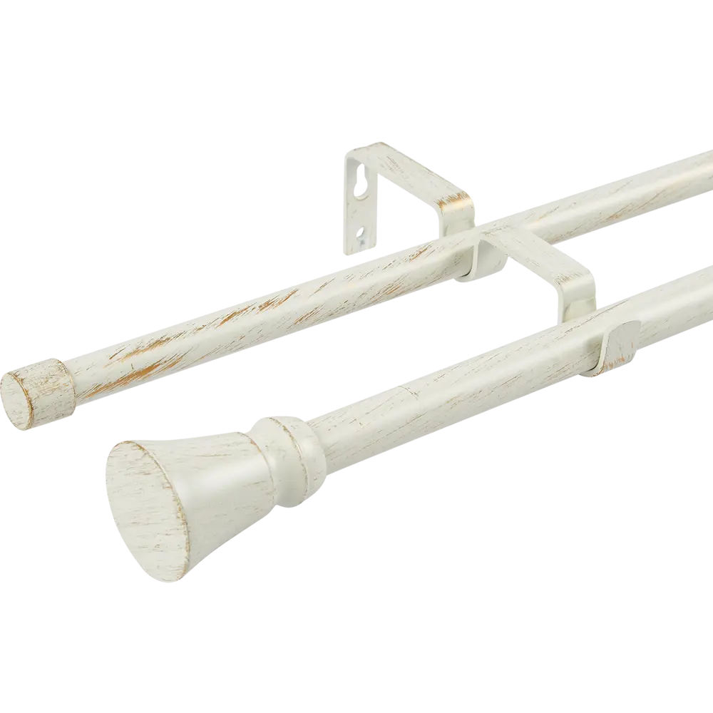 Настенный карниз раздвижной двухрядный Lystel d16/19 мм 160-300 см металл цвет белый 84407276 STLM-2178974 Santreyd 