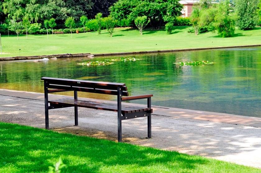 Euroform W Скамья из дерева с подлокотниками со спинкой Quattro 83, 85 - Вид №5