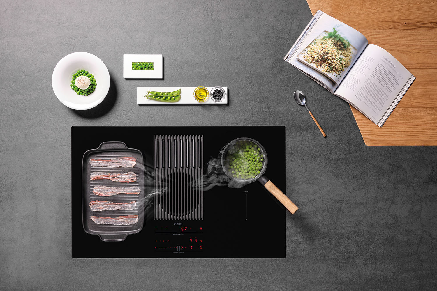 NIKOLATESLA LIBRA BL/F/83-PRF0147745 Индукционные варочные панели / индукционная, с вытяжкой, 900 м3/ч, черная Elica  - Вид №4