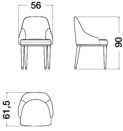 Кожаный мягкий стул с подлокотниками CPRN HOMOOD Cocoon ARCH-00029413 - Вид №3