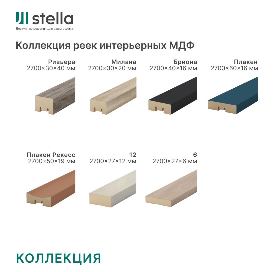 Рейка Интерьерная МДФ Stella Модель 12 Light Пекан 2800х27х12 (упак.15шт.) STSR-789 - Вид №5