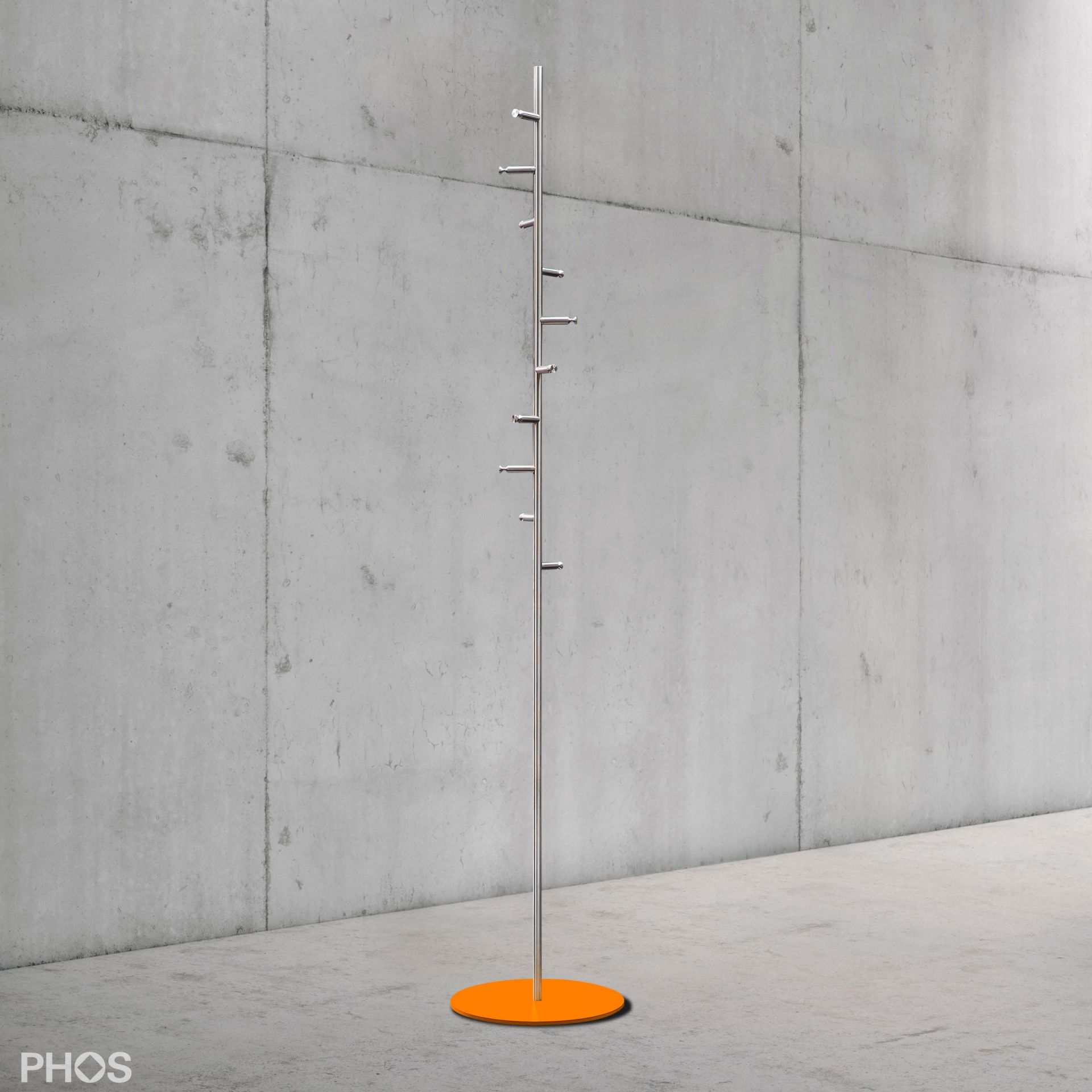 GSTH10-B-BPO Вешалка для полотенец и вешалка для верхней одежды с 10 крючками, основание: оранжевое PHOS 