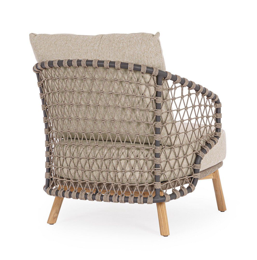 Веревочное и тканевое садовое кресло с подлокотниками BIZZOTTO Eularia ARCH-00109559 - Вид №4