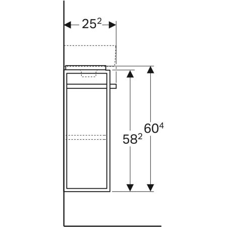 862051000 Шкафчик для раковины Geberit Renova Compact, с укороченным вылетом, с держателем для полотенец Geberit  - Вид №4