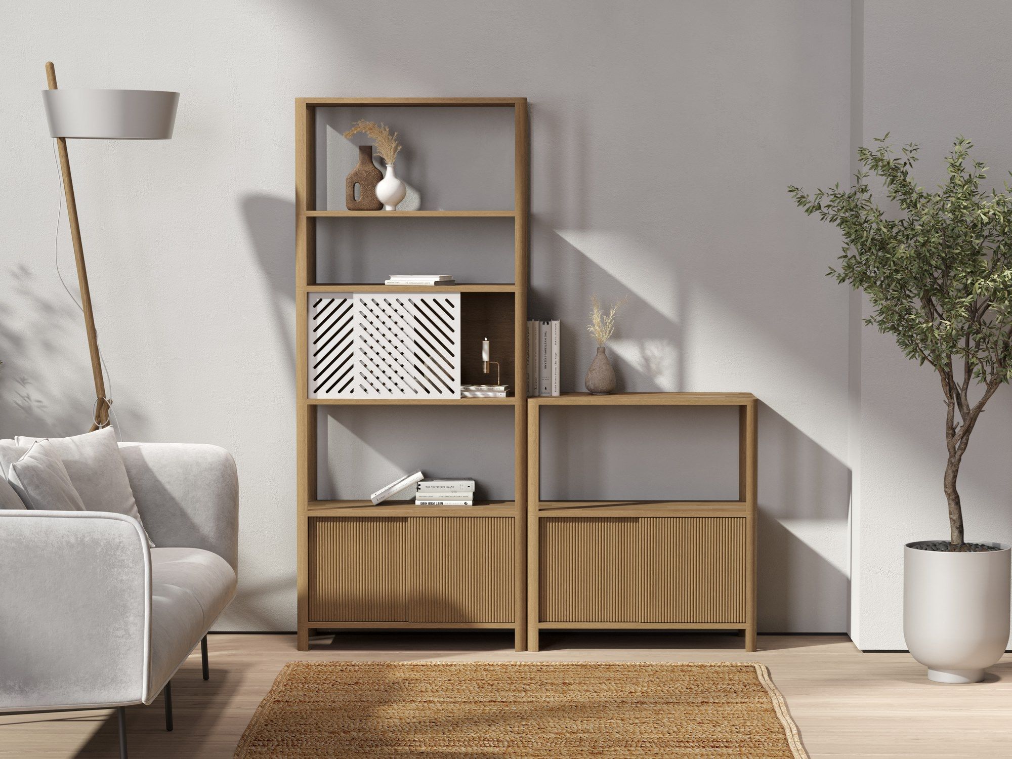 Модульный книжный шкаф из массива дерева Woodendot Cloe ARCH-00100242 - Вид №8