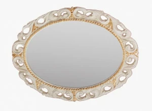 Зеркало овальное MIGLIORE Complementi ML.COM-70.724, h70xL89xP3,5 cm, белое золото