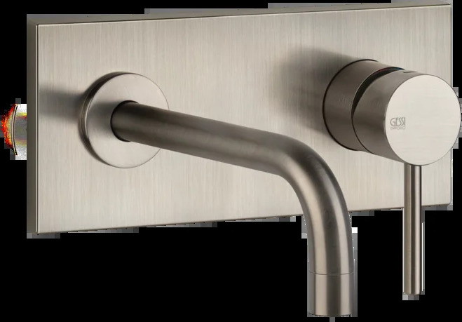 Смеситель для умывальника 44827 149 Gessi Via tortona МАТОВЫЙ НИКЕЛЬ FINOX