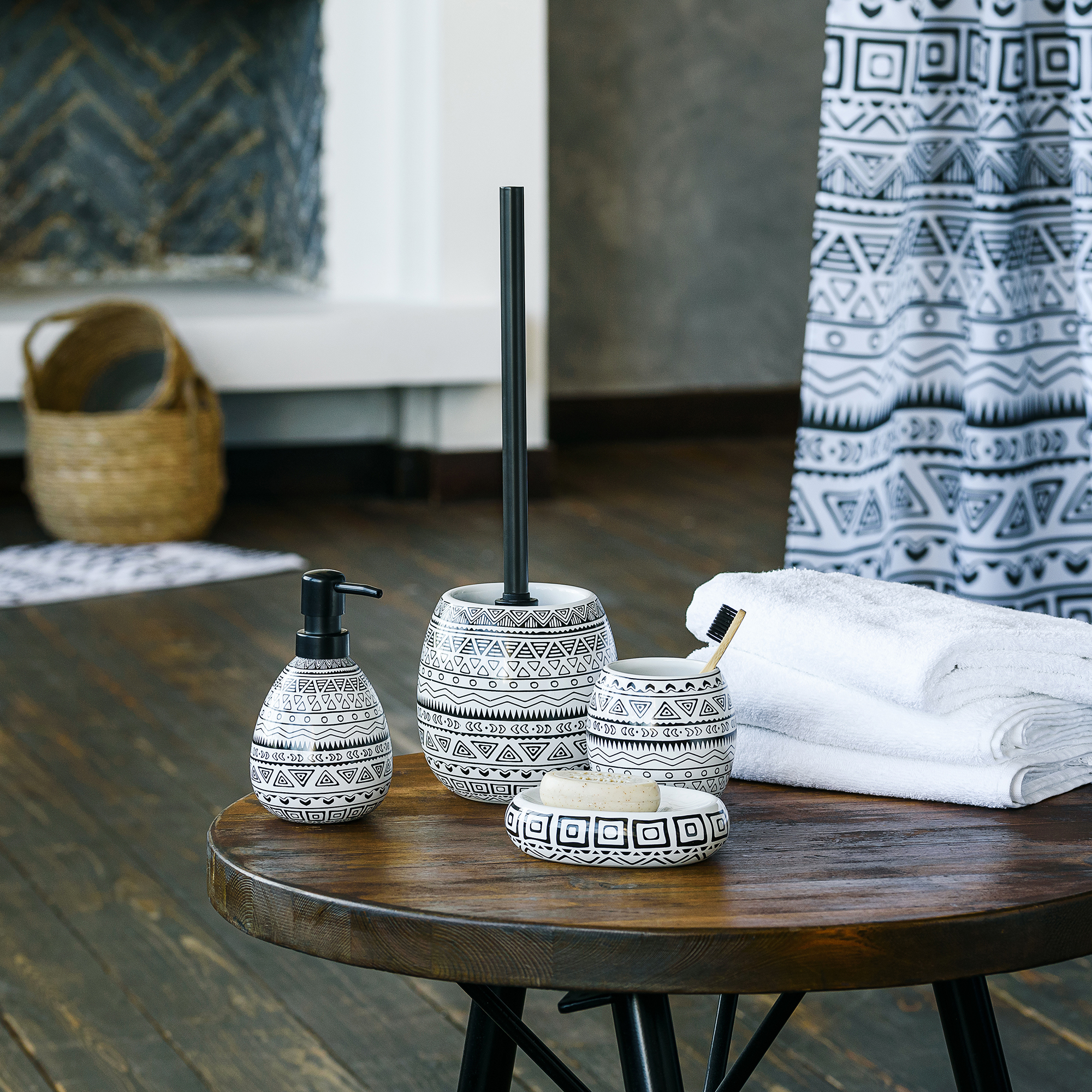 83425111 Дозатор для жидкого мыла цвет белый чёрный Nomads STLM-0041238 MOROSHKA  - Вид №4