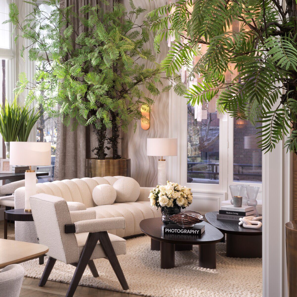 Деревянный шпон овальный журнальный столик Eichholtz Lindner ARCH-00016251