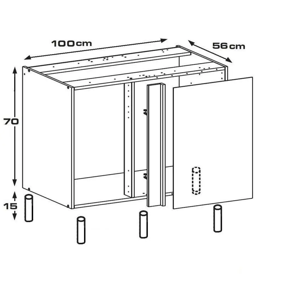 Каркас напольный угловой 100x70x56 см, ЛДСП, цвет белый 17911564 STLM-2060288 DELINIA  - Вид №6